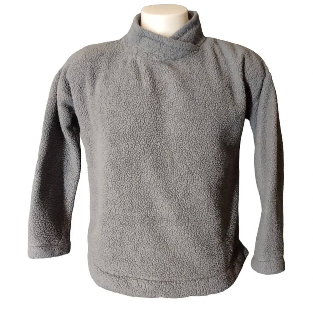 Jane and Bleecker Fleece Sweatshirt Small Womens Cozy Core Cabin Core‎ Gray Wrap